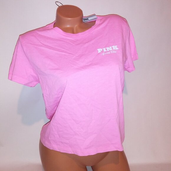 PINK Victoria's Secret Tops - Victoria Secret PINK Tee T Shirt Medium Neon Pink Solid Short Sleeve Crew Neck G